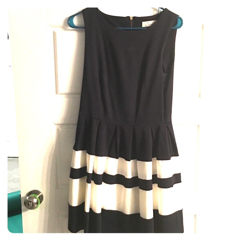 Closet ModCloth Navy A-Line Stripe Detail Dress